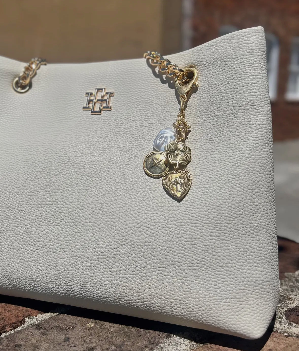 Heart and Cross Bag Chain