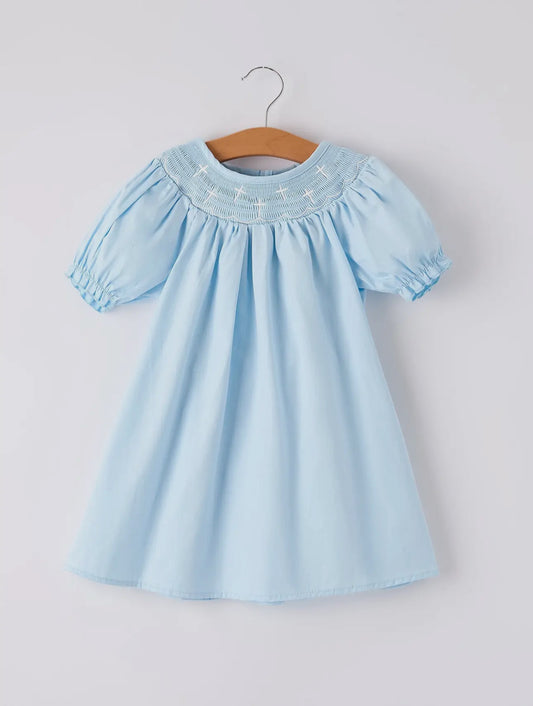 Blue Cross Smocked Dress