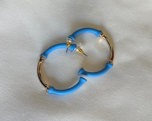 Bamboo and Gold Hoops