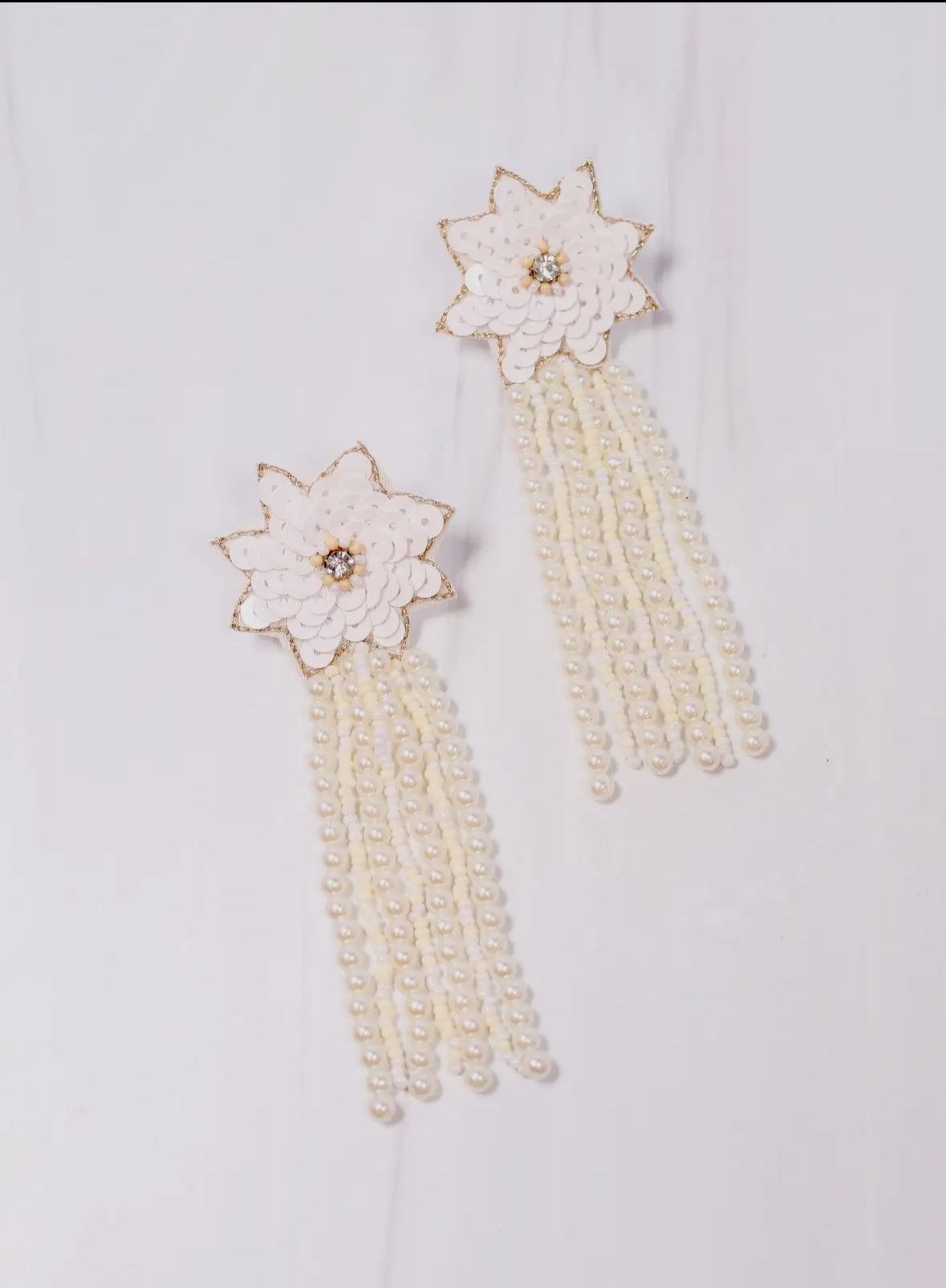 Pearl Flower Drop Earrings