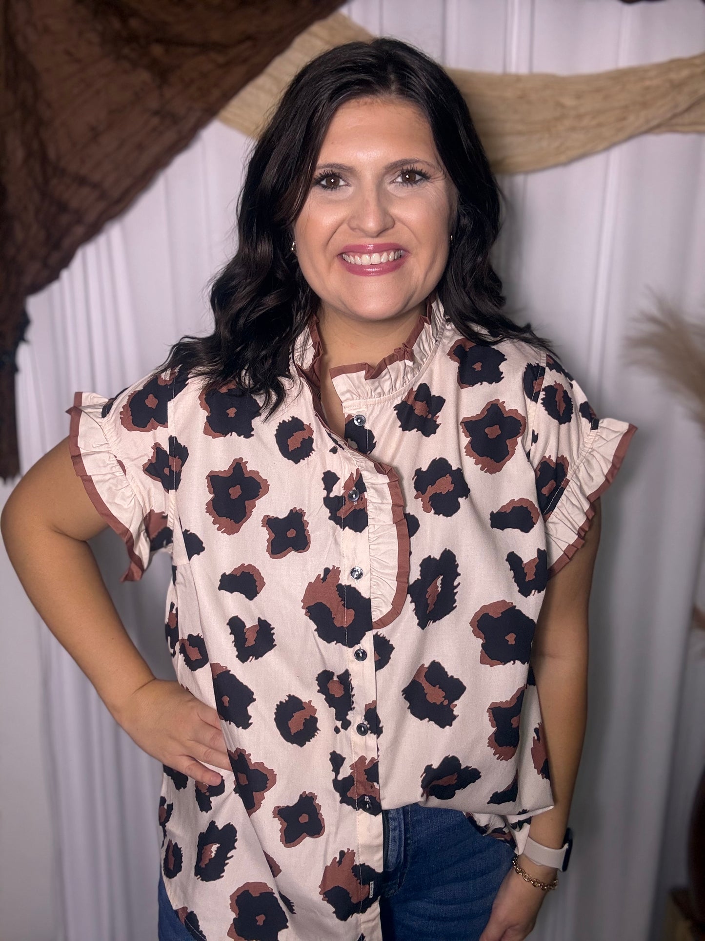 Roar and Ruffles Curvy Top