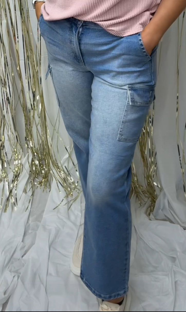 Denim Cargo Pants