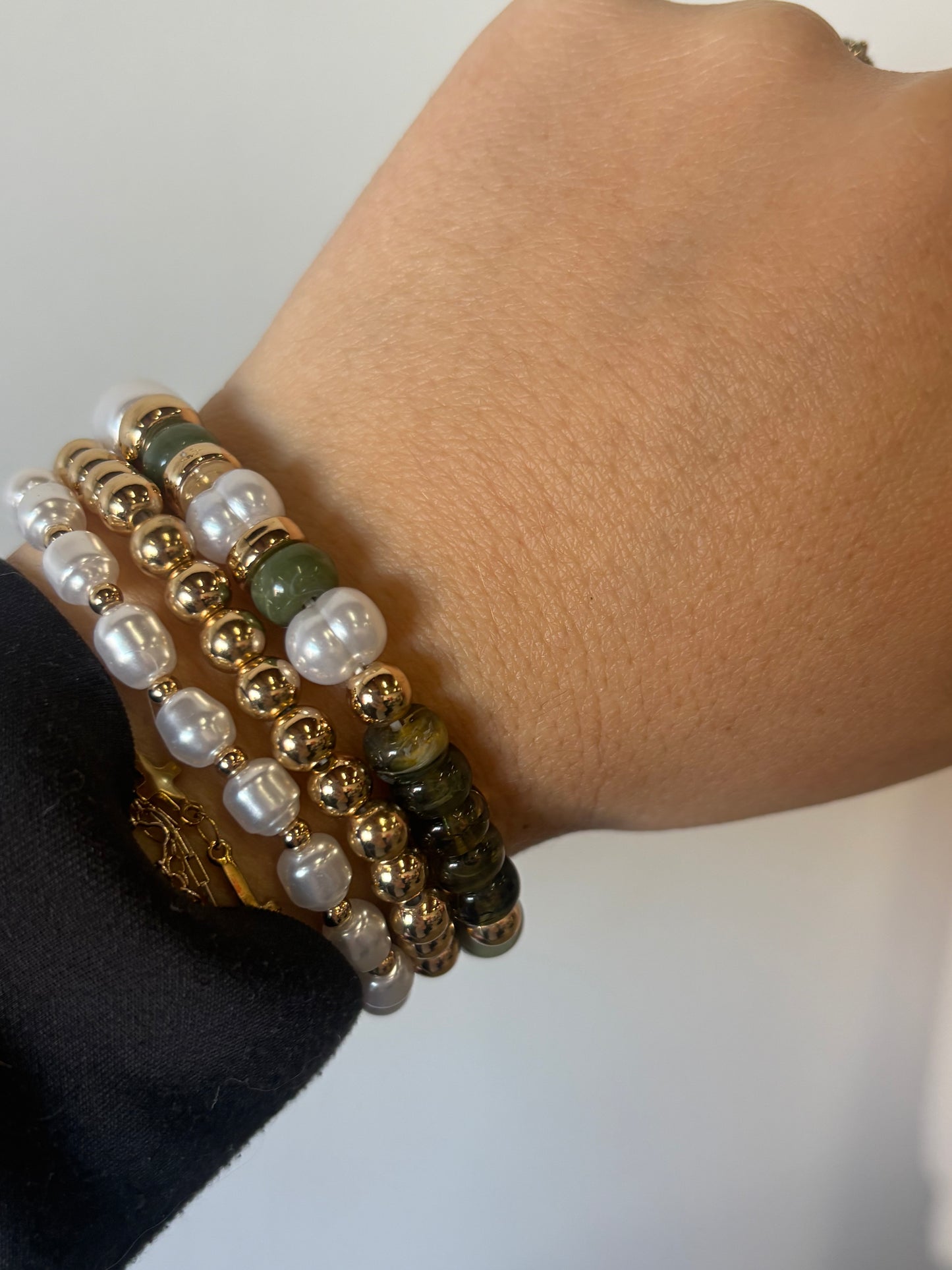 Greenery bracelet stack