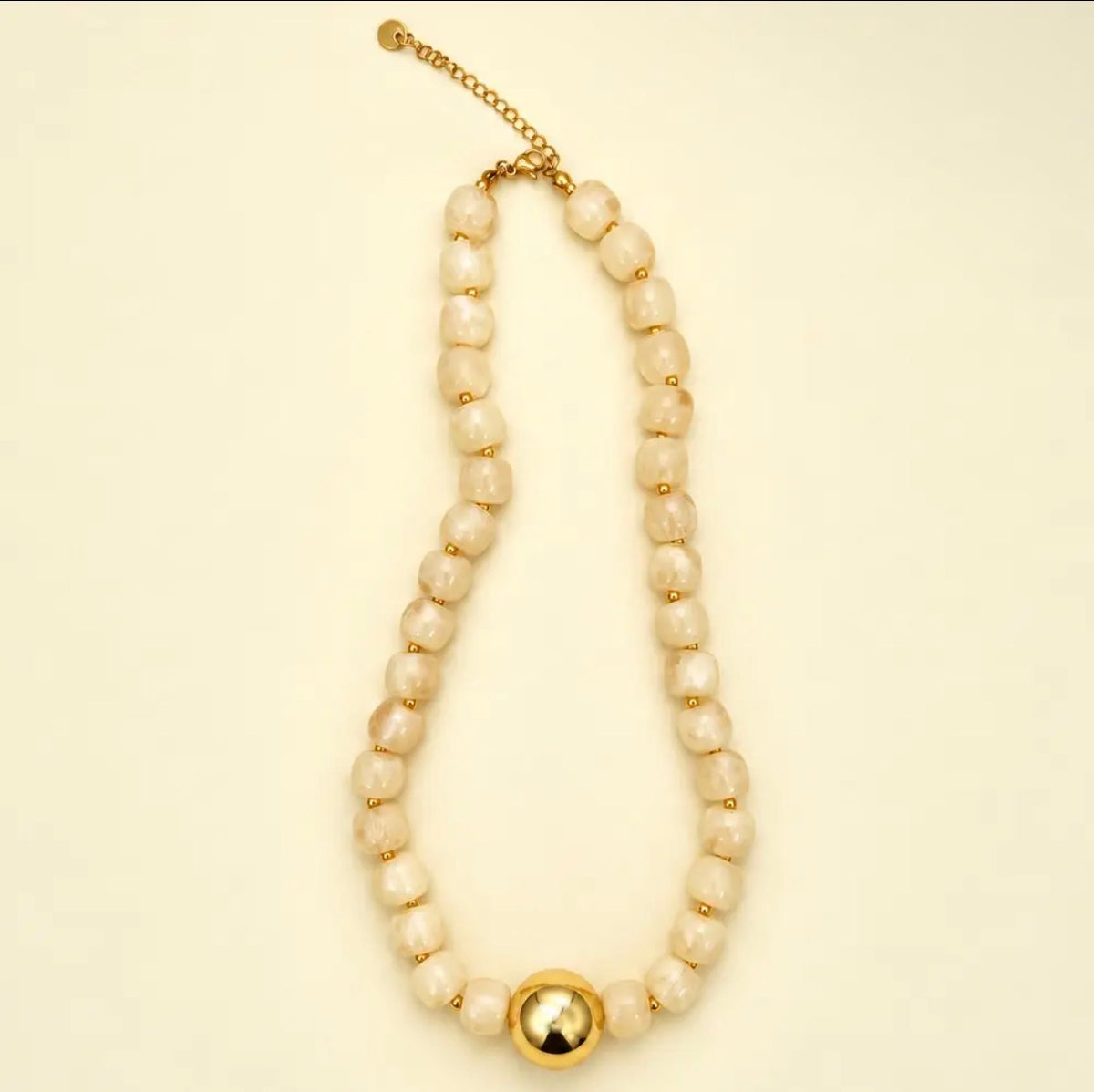Cream Beaded Necklace