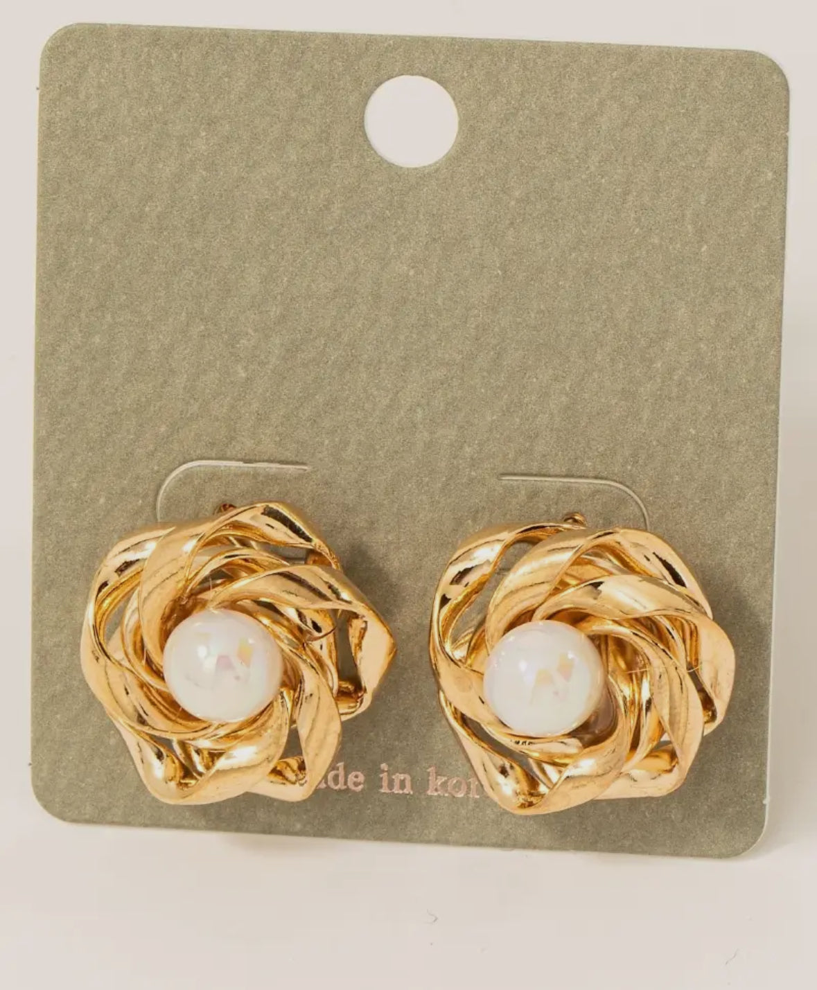 Iridescent Gem Knot Stud Earrings