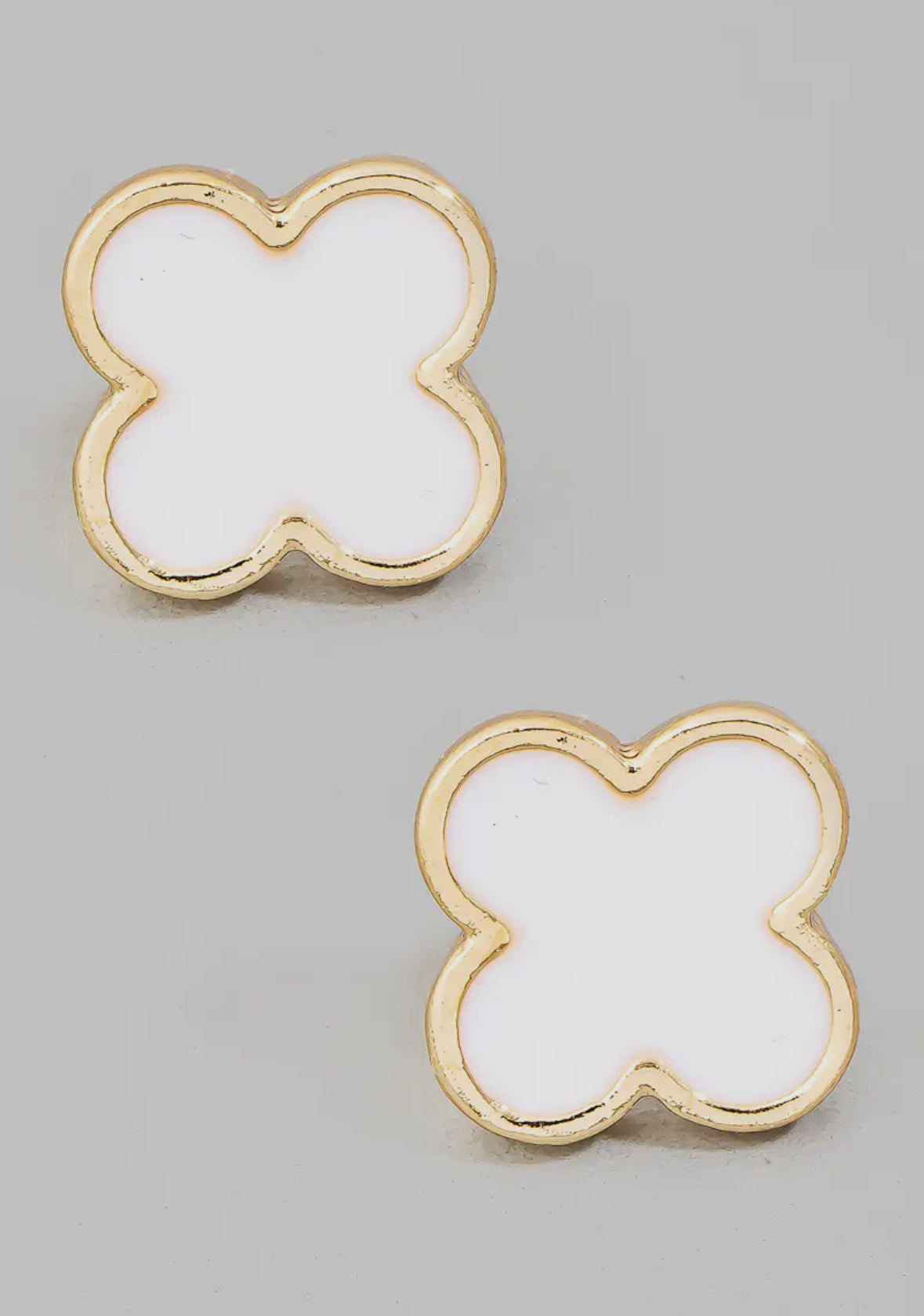Enamel Clover Stud Earrings