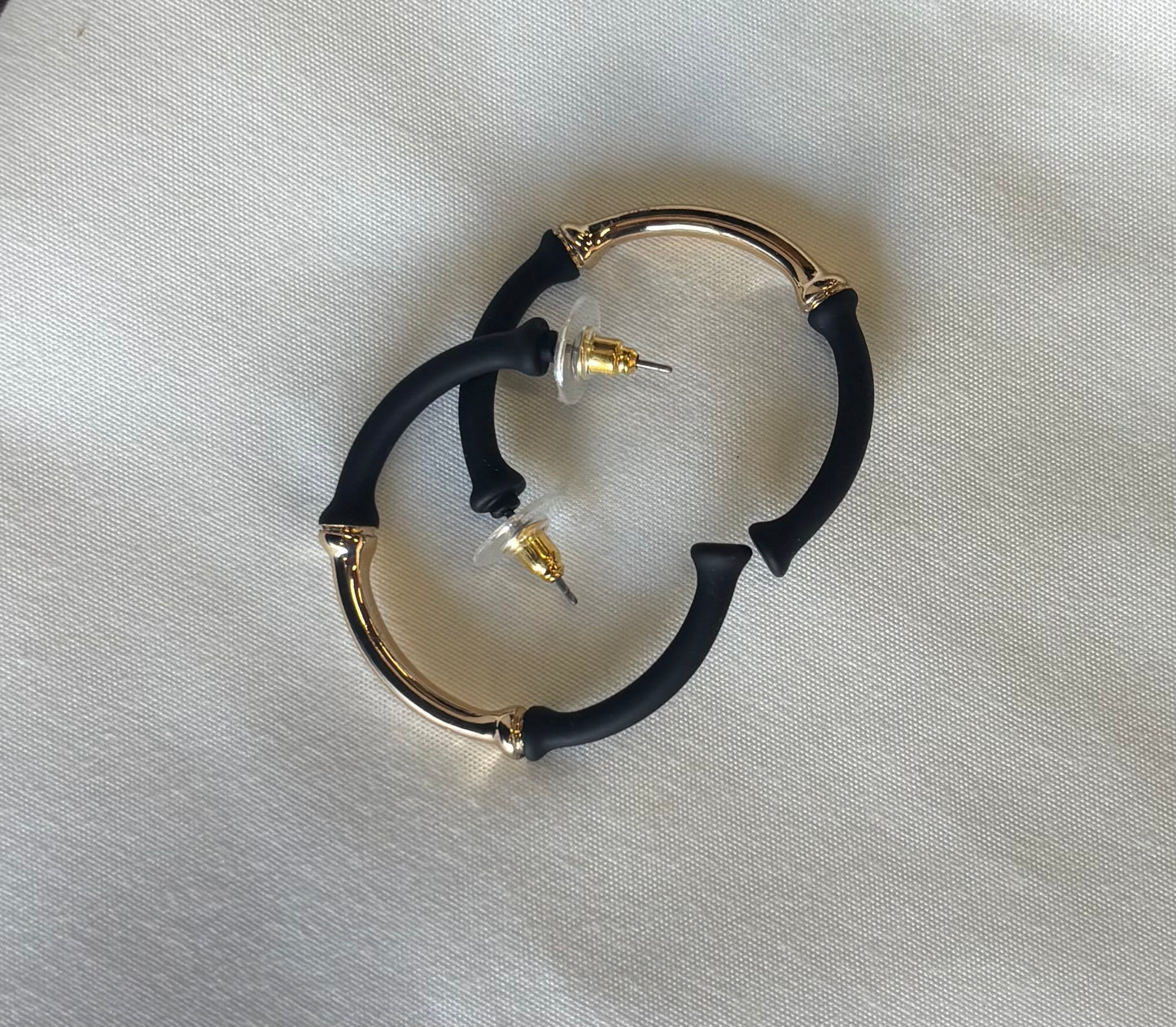 Bamboo and Gold Hoops
