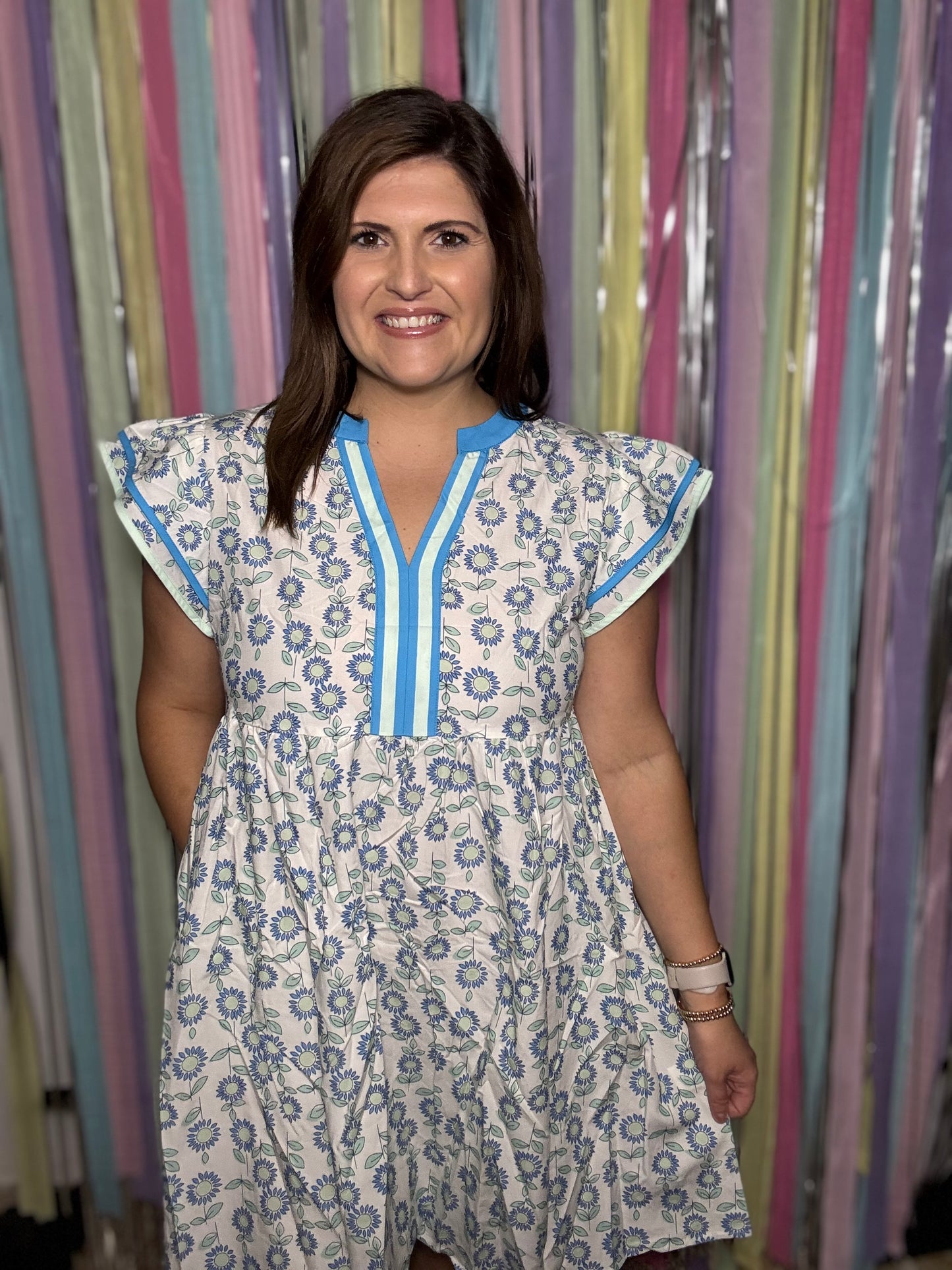Sky Daisies Mini Dress