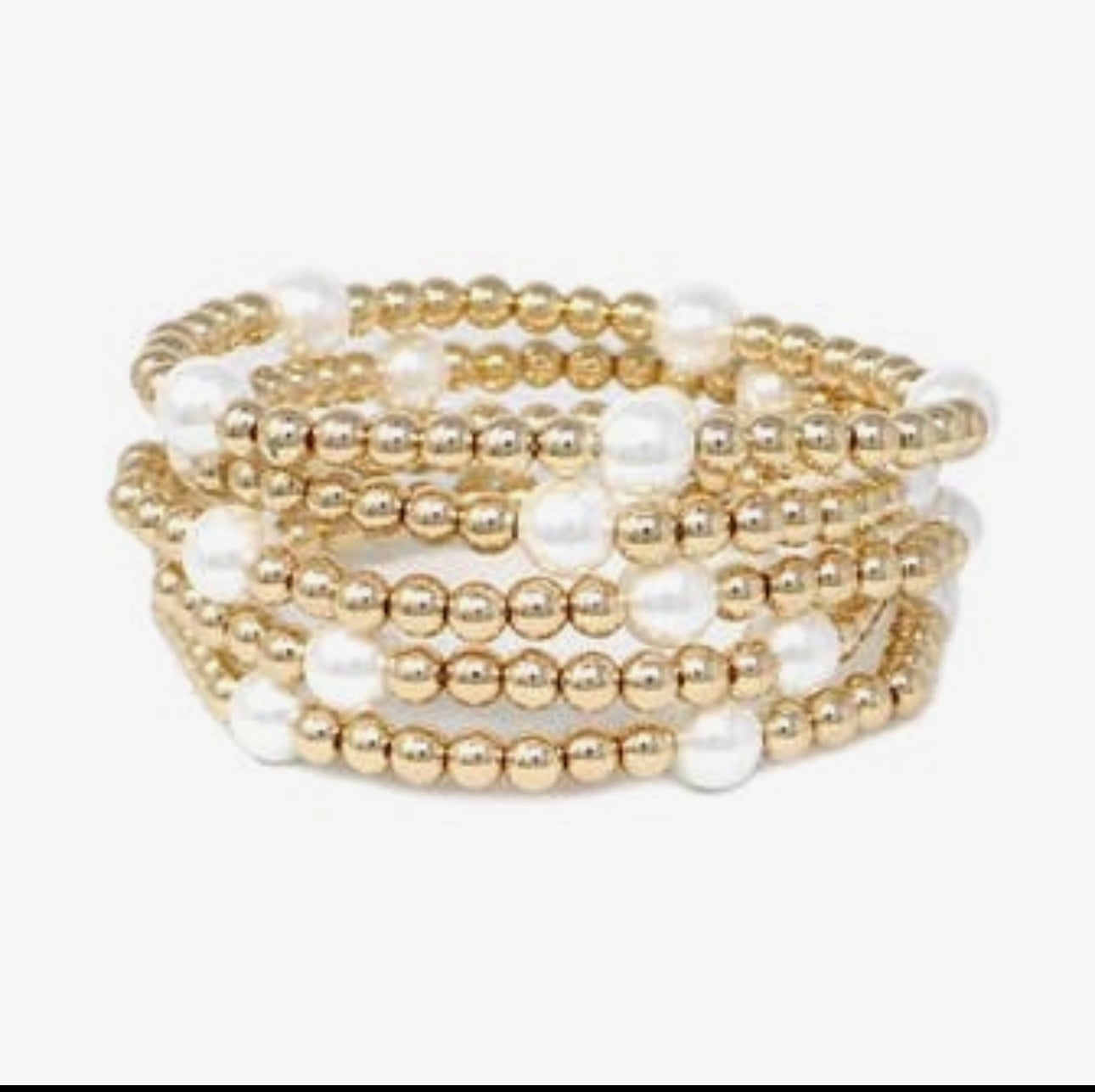 Pearl and Gold Bracelet stack