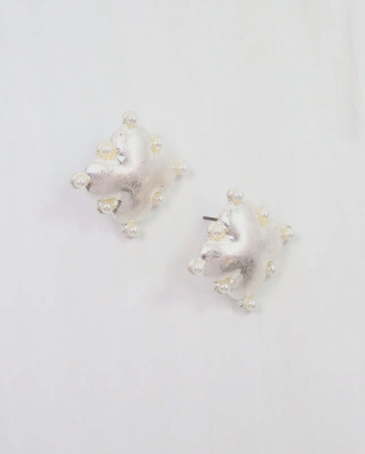 Caprice Silver clover studs