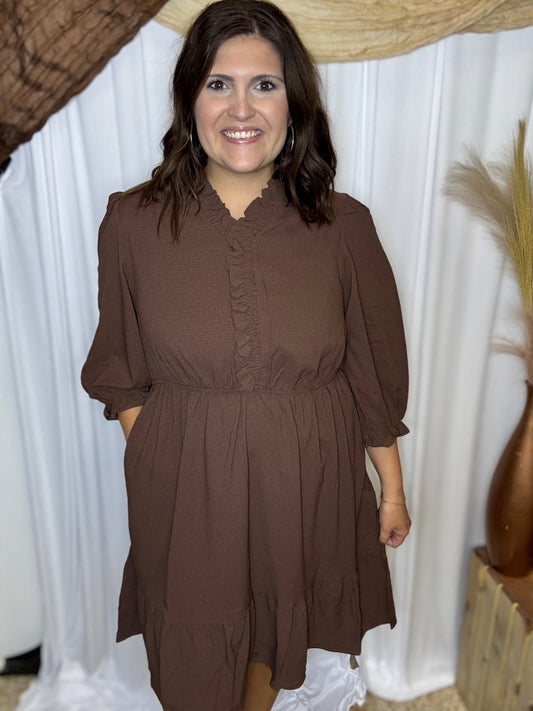 Luxe in Mocha Curvy Dress