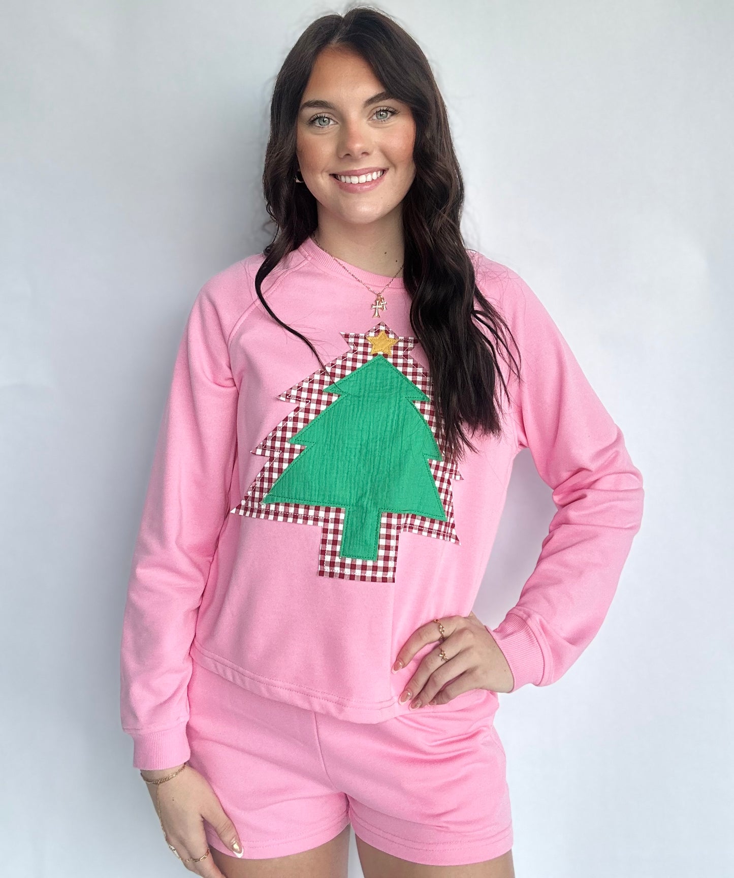Pink Christmas Short Set