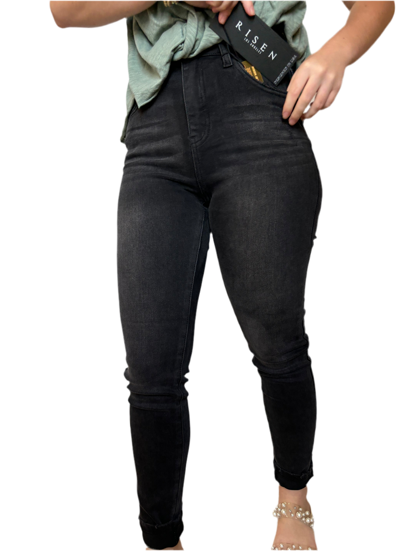 Risen Black Skinny Jeans