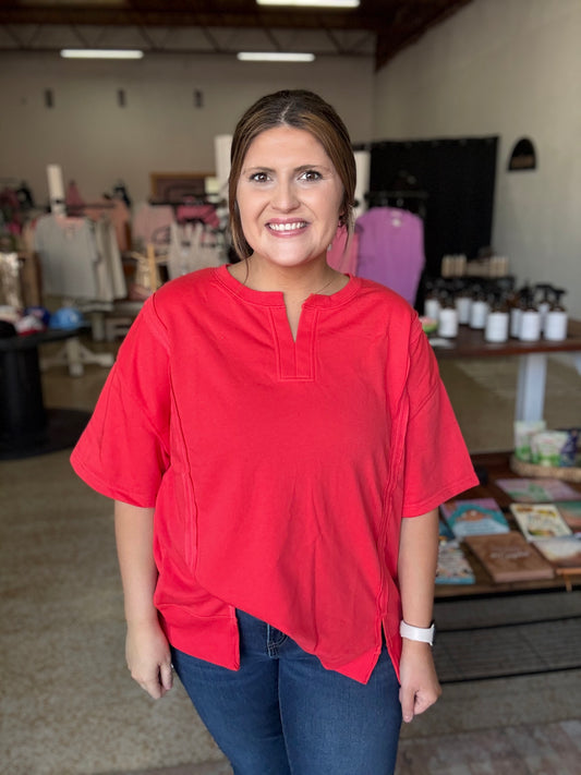 Cherry Pop Curvy Top