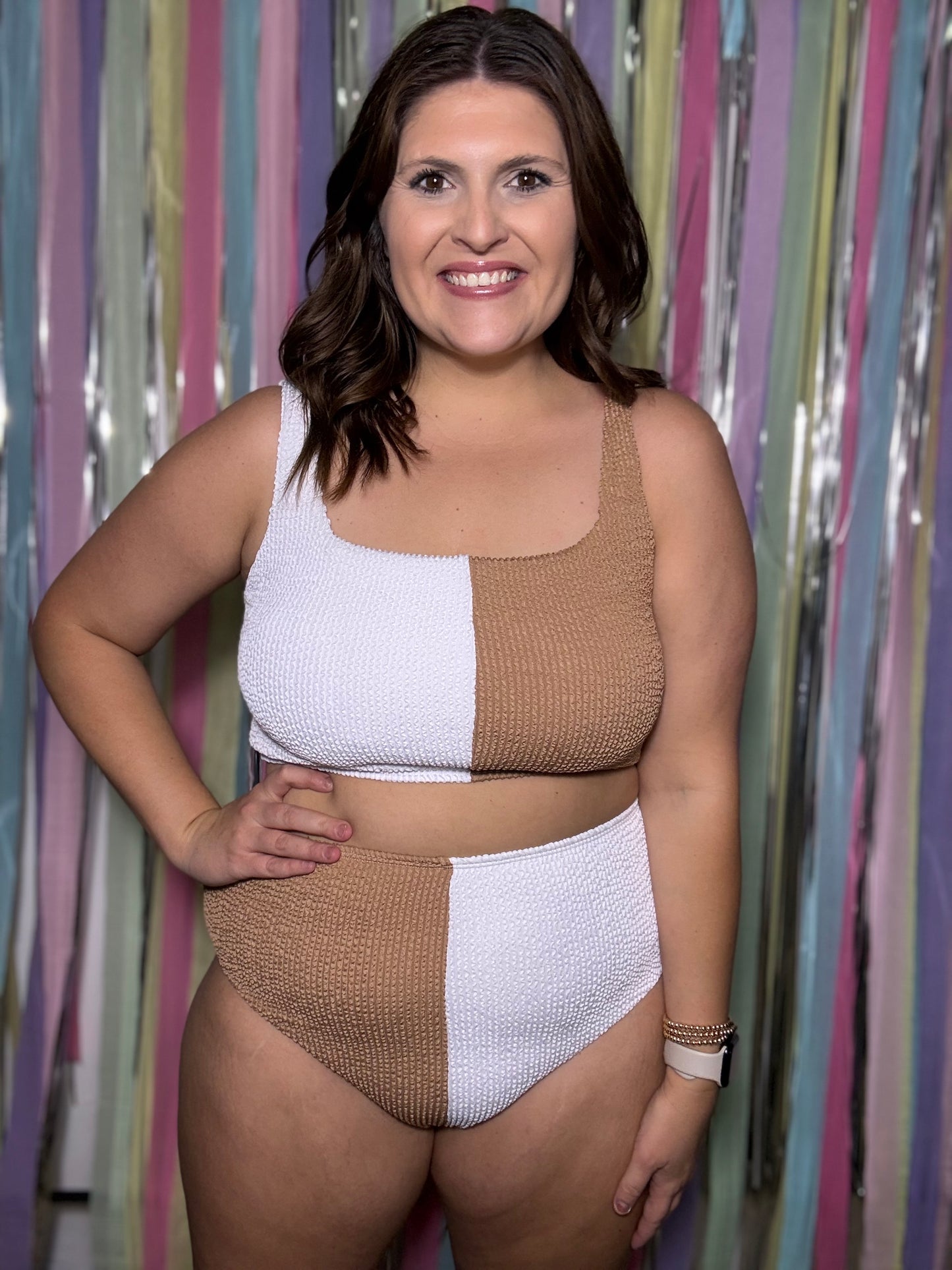 Neutrals and Tan Swimsuit Top