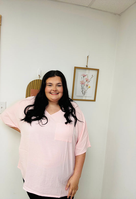 Soft Pink Curvy Top