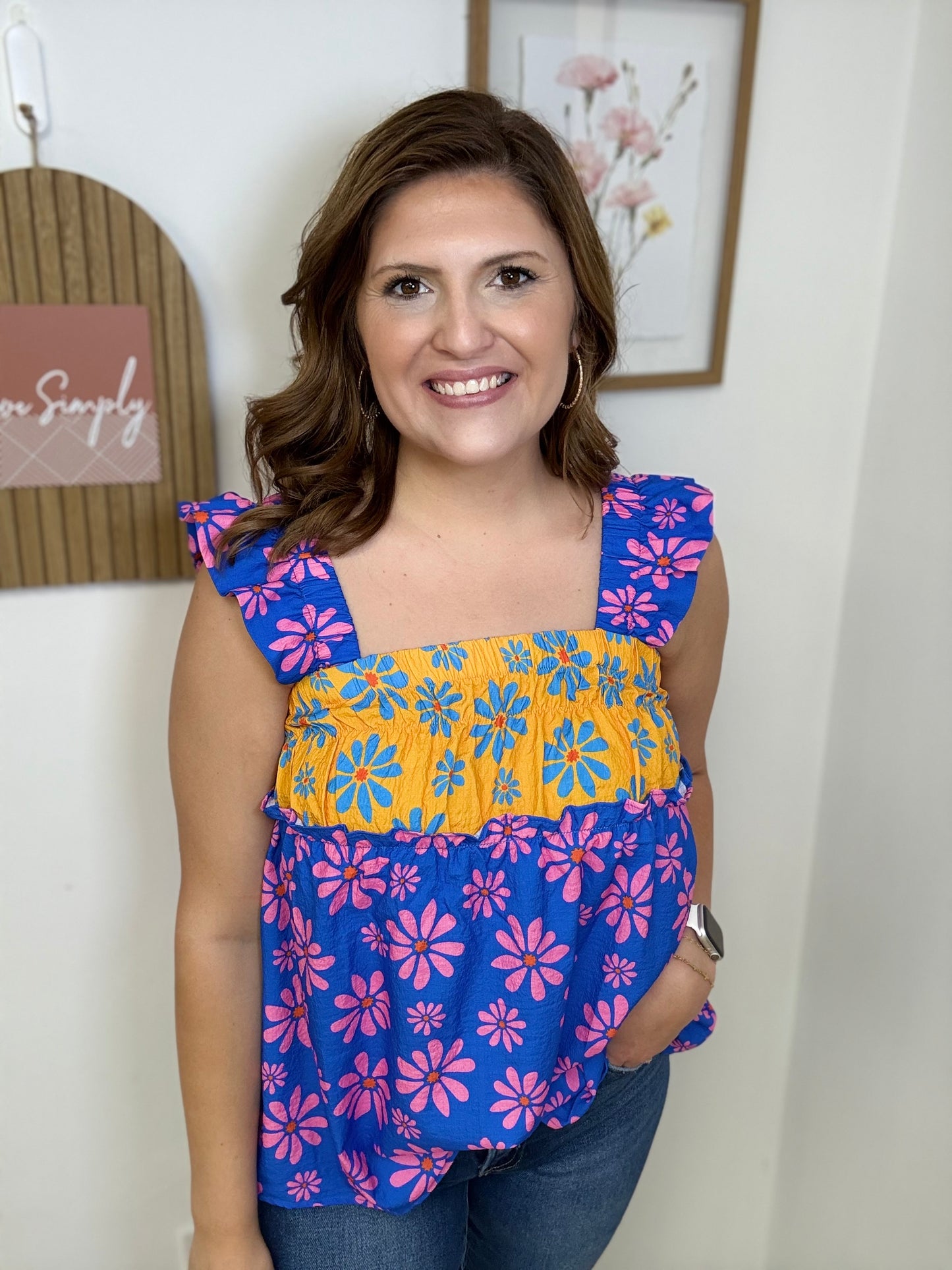 Sunburst Floral Top