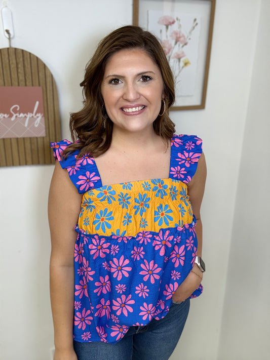 Sunburst Floral Top