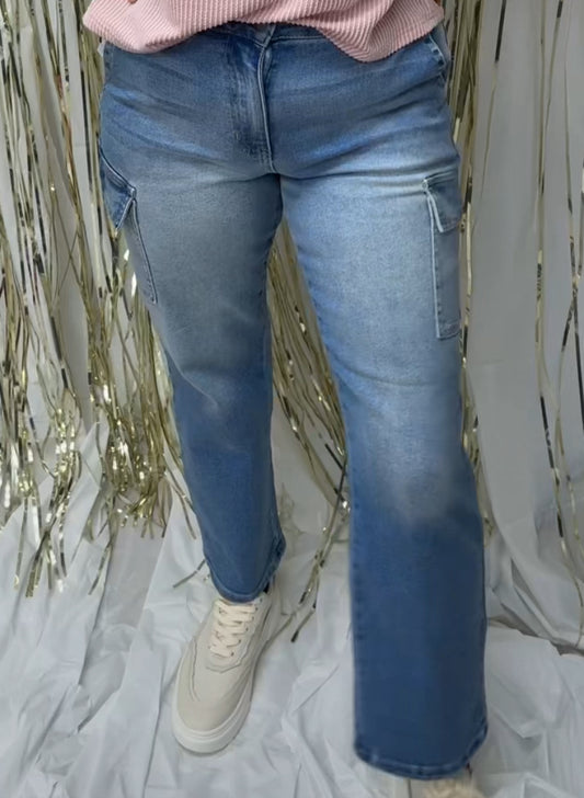 Denim Cargo Pants