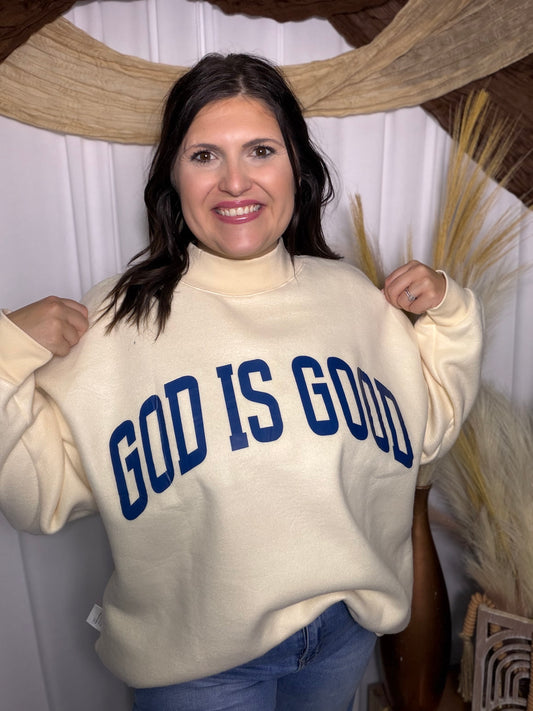 Jesus/ God is Good Reversible Curvy Mock Neck