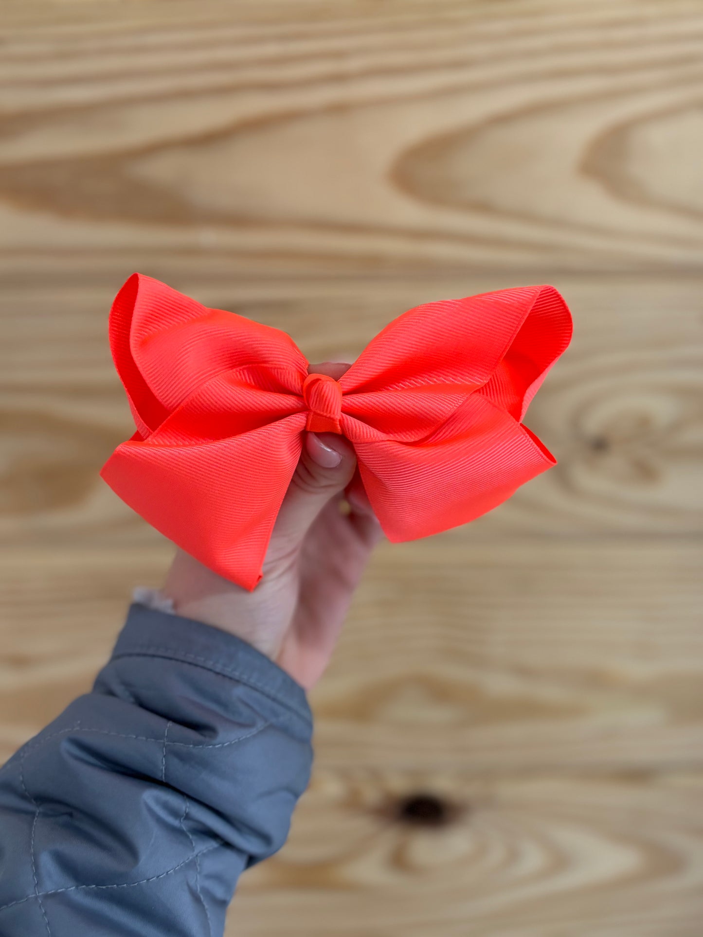 Bright Coral Hair Bow