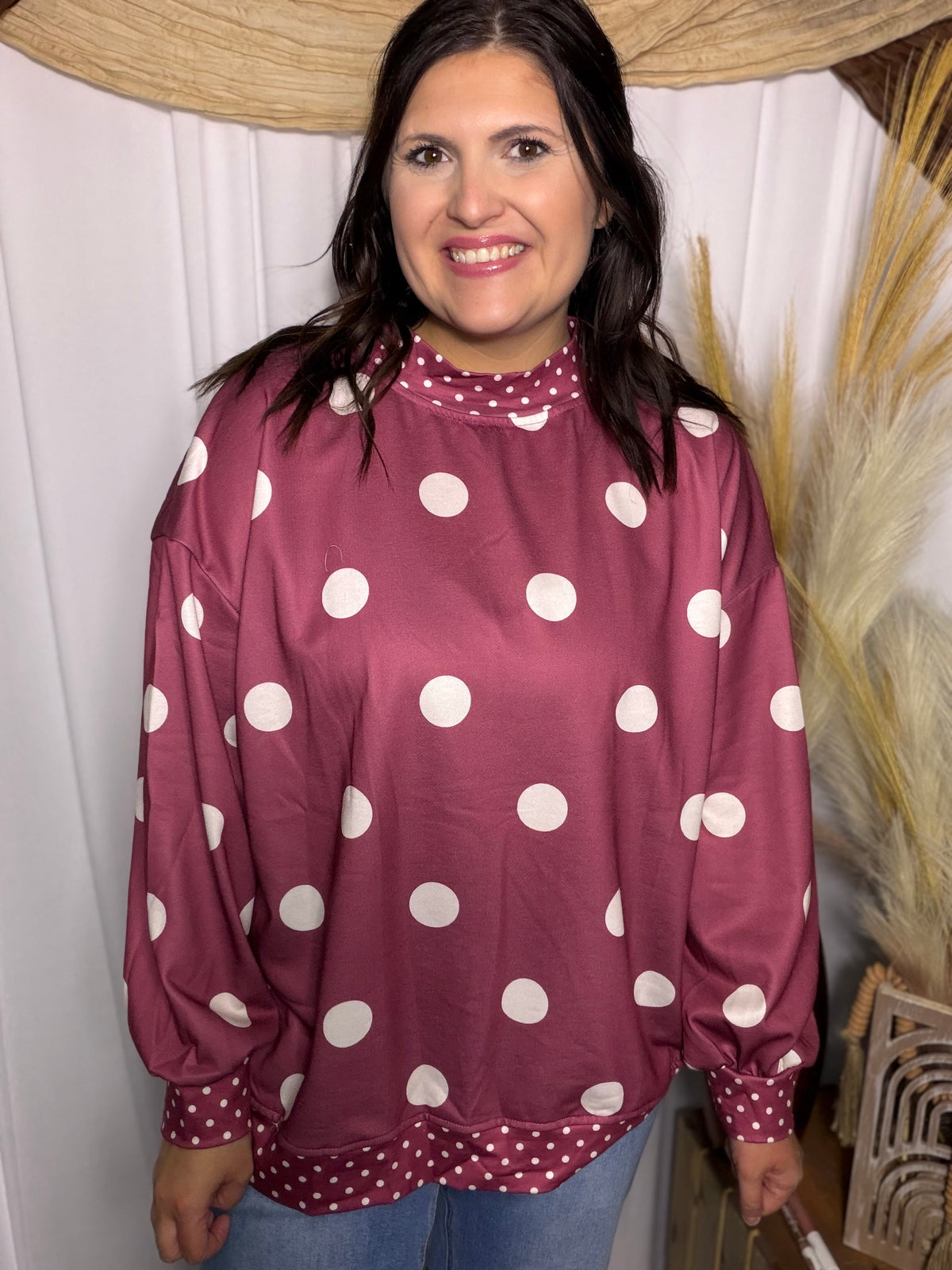Berry and Cream Mockneck
