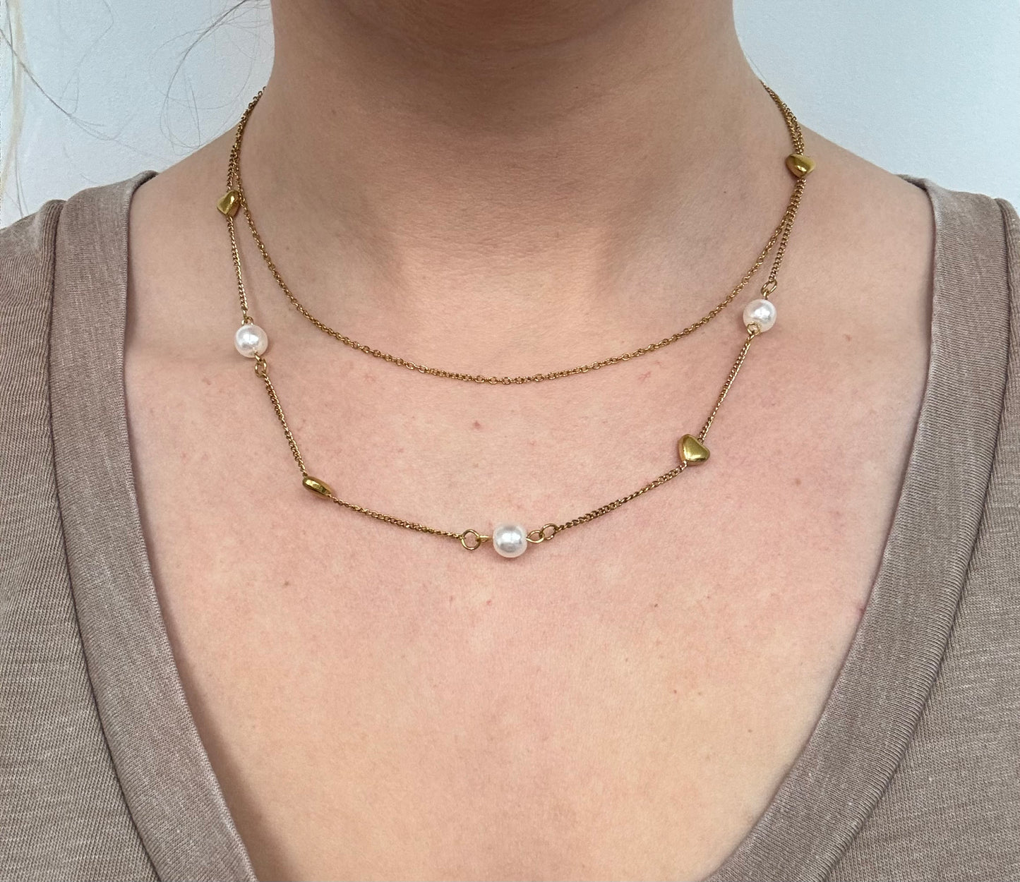 Pearl and Heart Necklace
