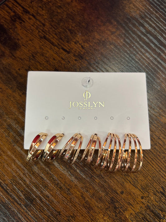 Textured Set of Gold Hoops