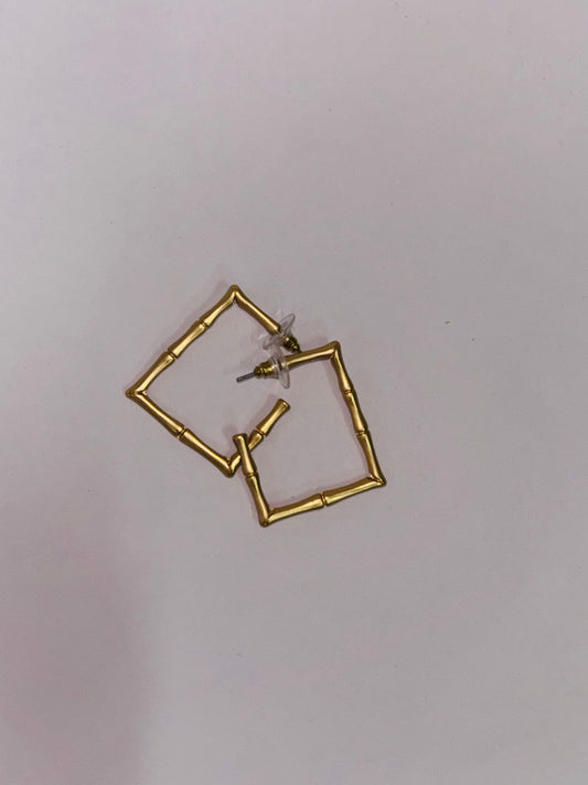 Gold square Bamboo Earrings