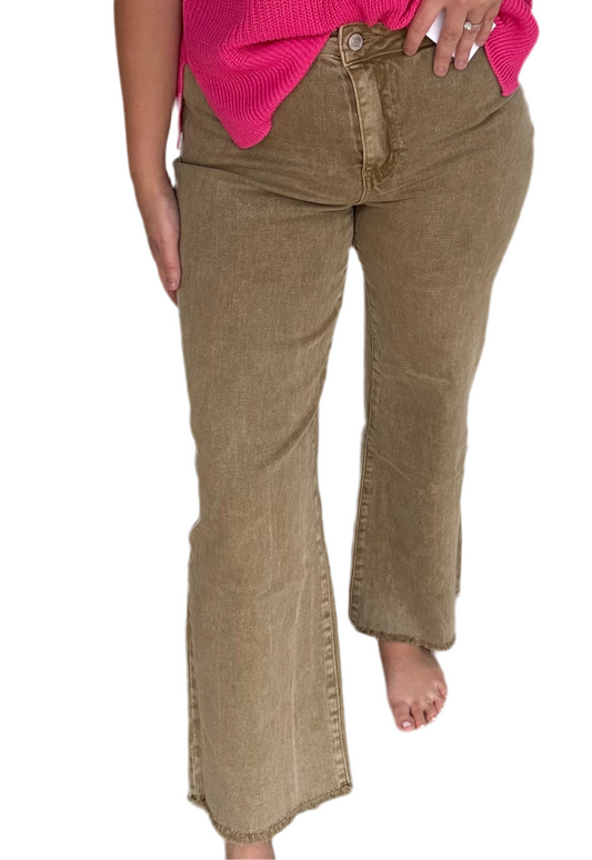 Arianna Color Denim Straight Pants