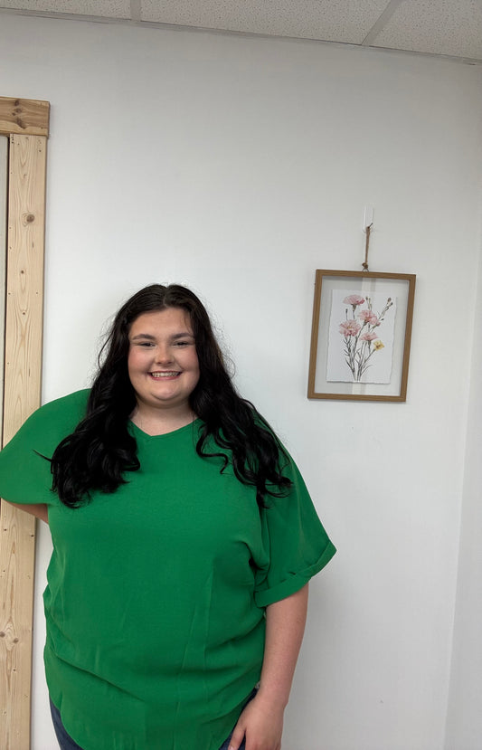 Greenary Curvy Top
