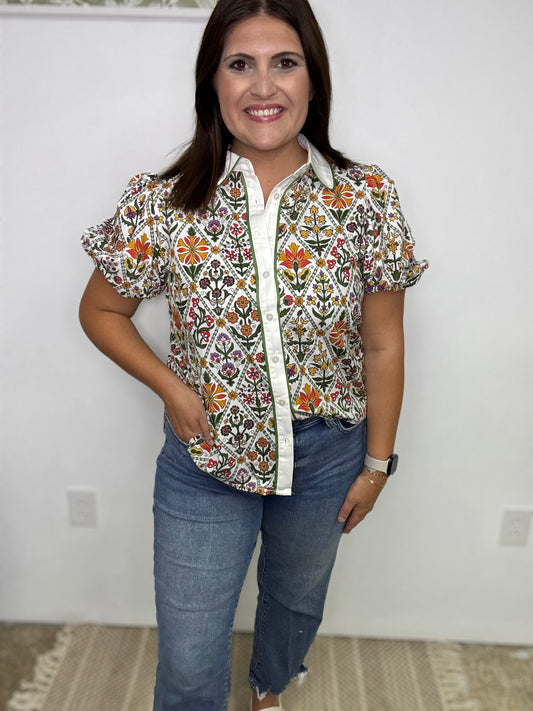 Rustic WildFlowers Top