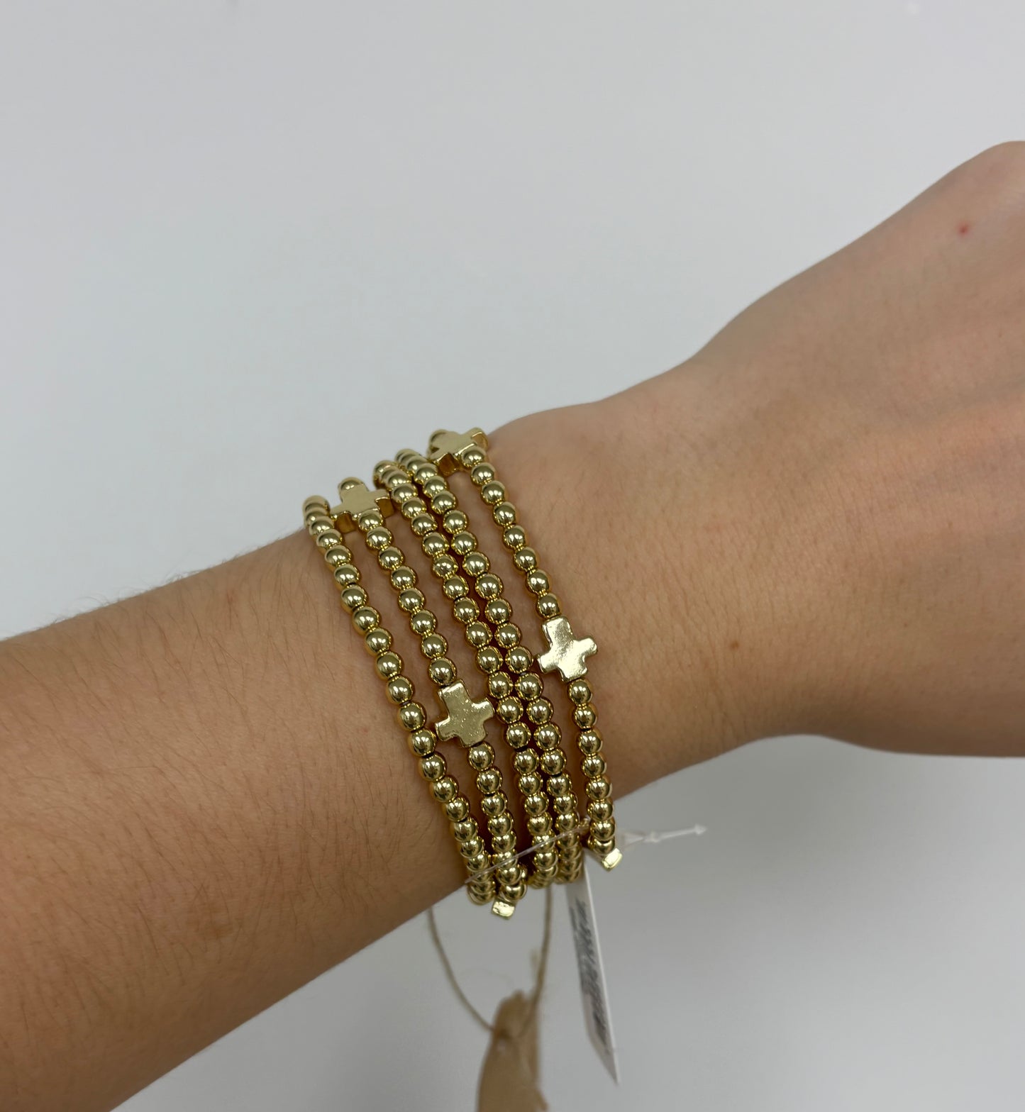 Gold Cross Bracelet Stack