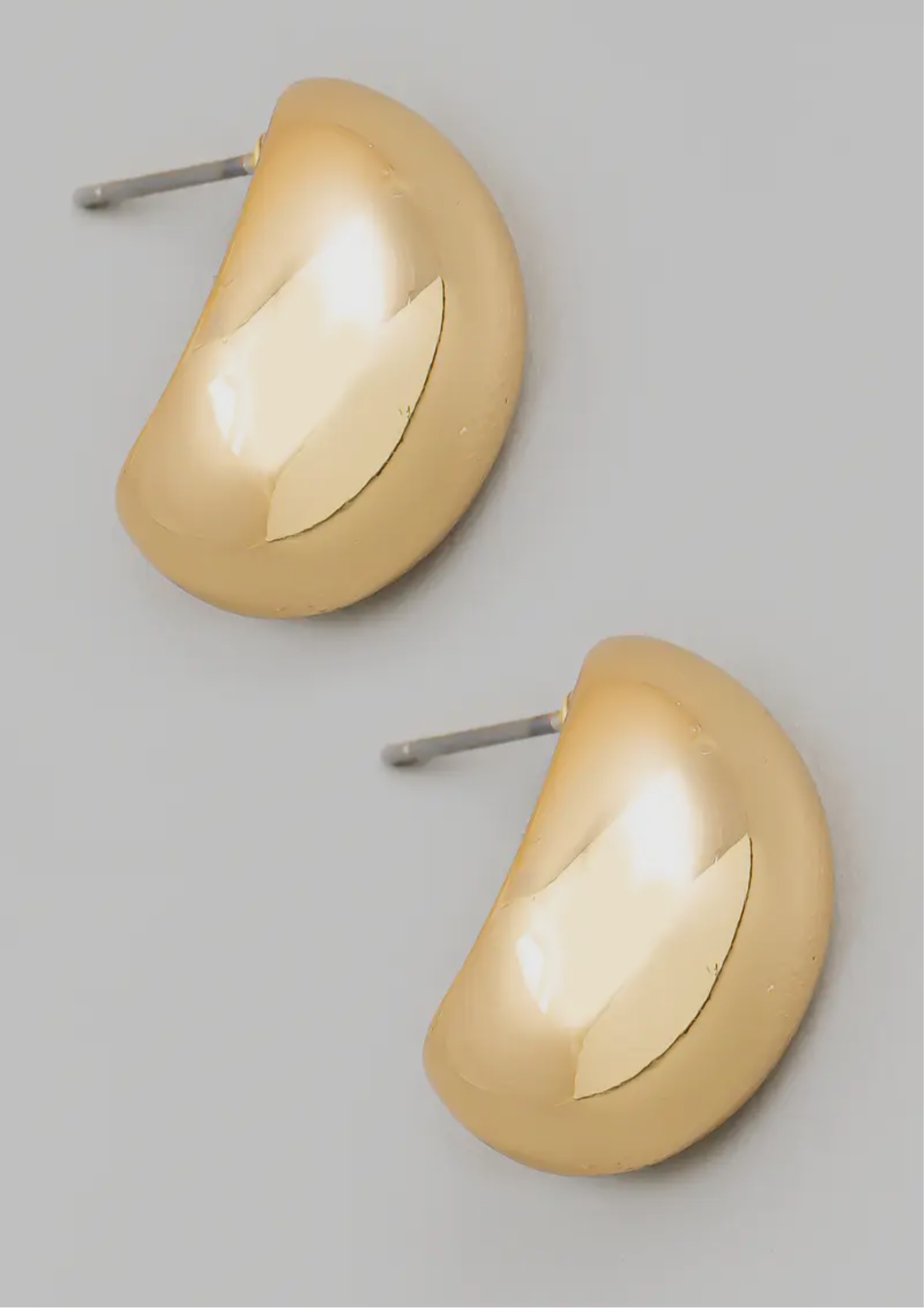 Round Metallic Dome Post Earrings