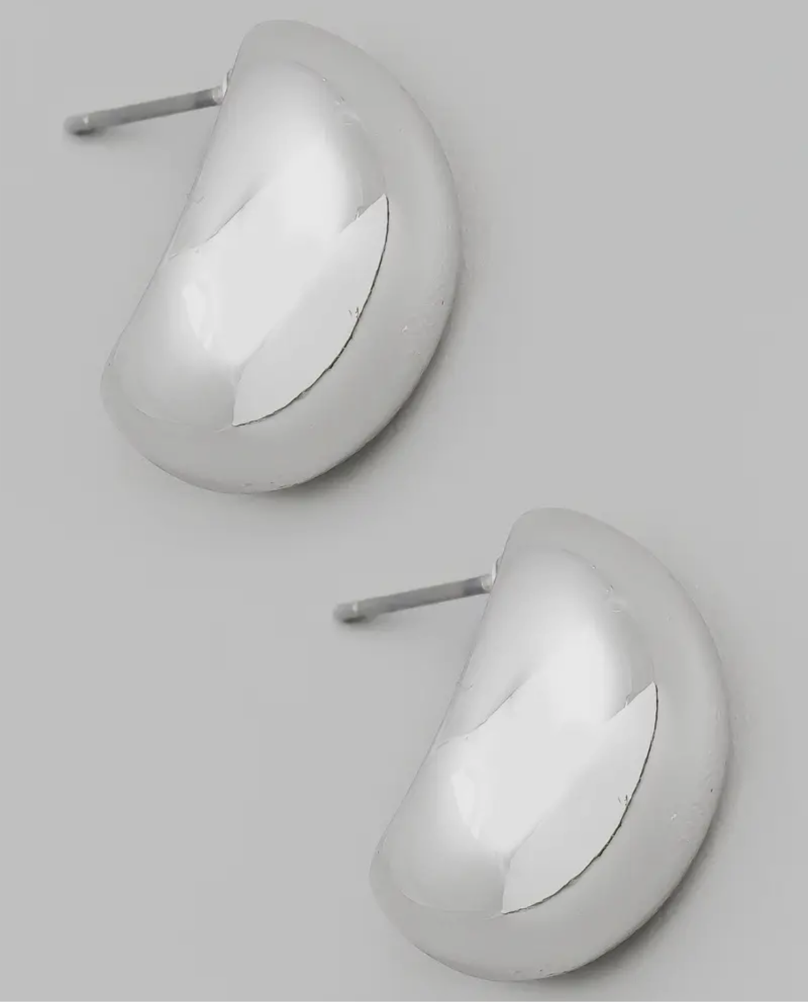 Round Metallic Dome Post Earrings