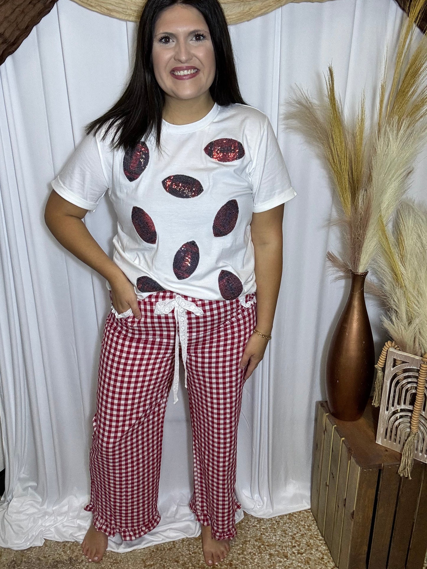 Ruffle me Red Pants