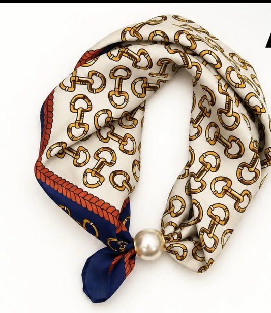 Silk and Pearl Scarf necklace