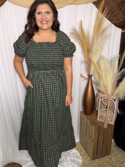 Grace in Green Midi Dress