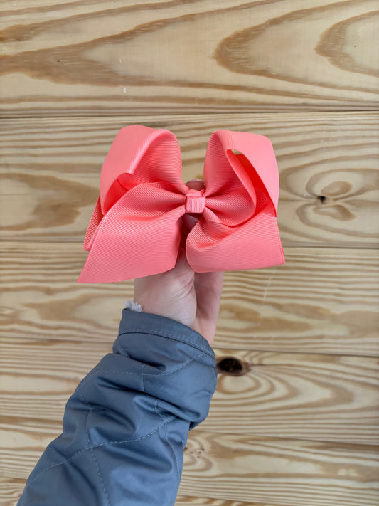 Pastel Coral Hair Bow