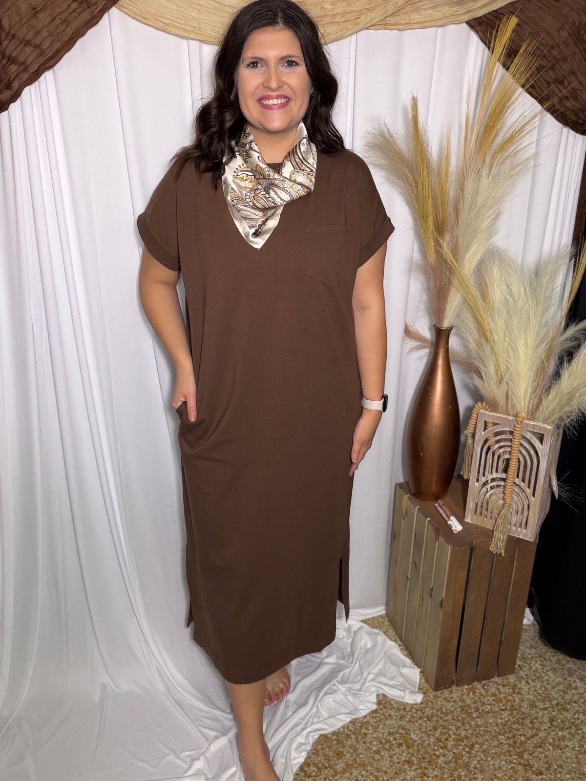 Chocolate Truffle Midi Dress