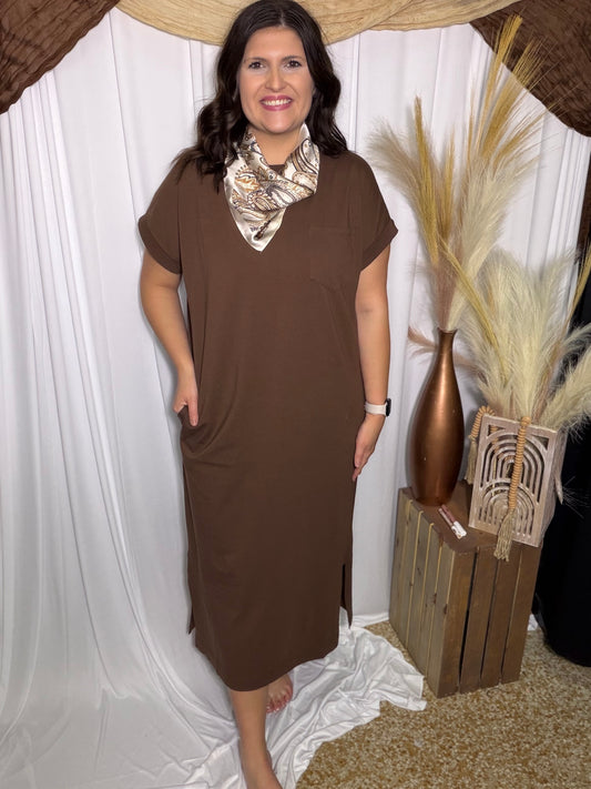 Chocolate Truffle Midi Dress