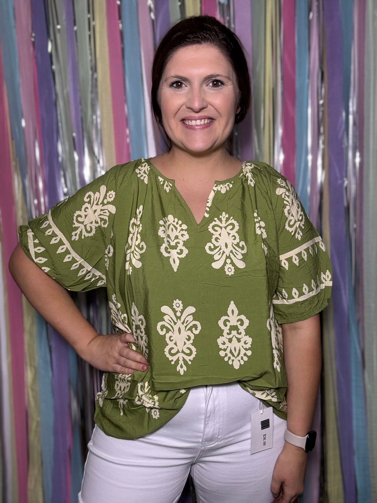 Olive Grove Curvy Top