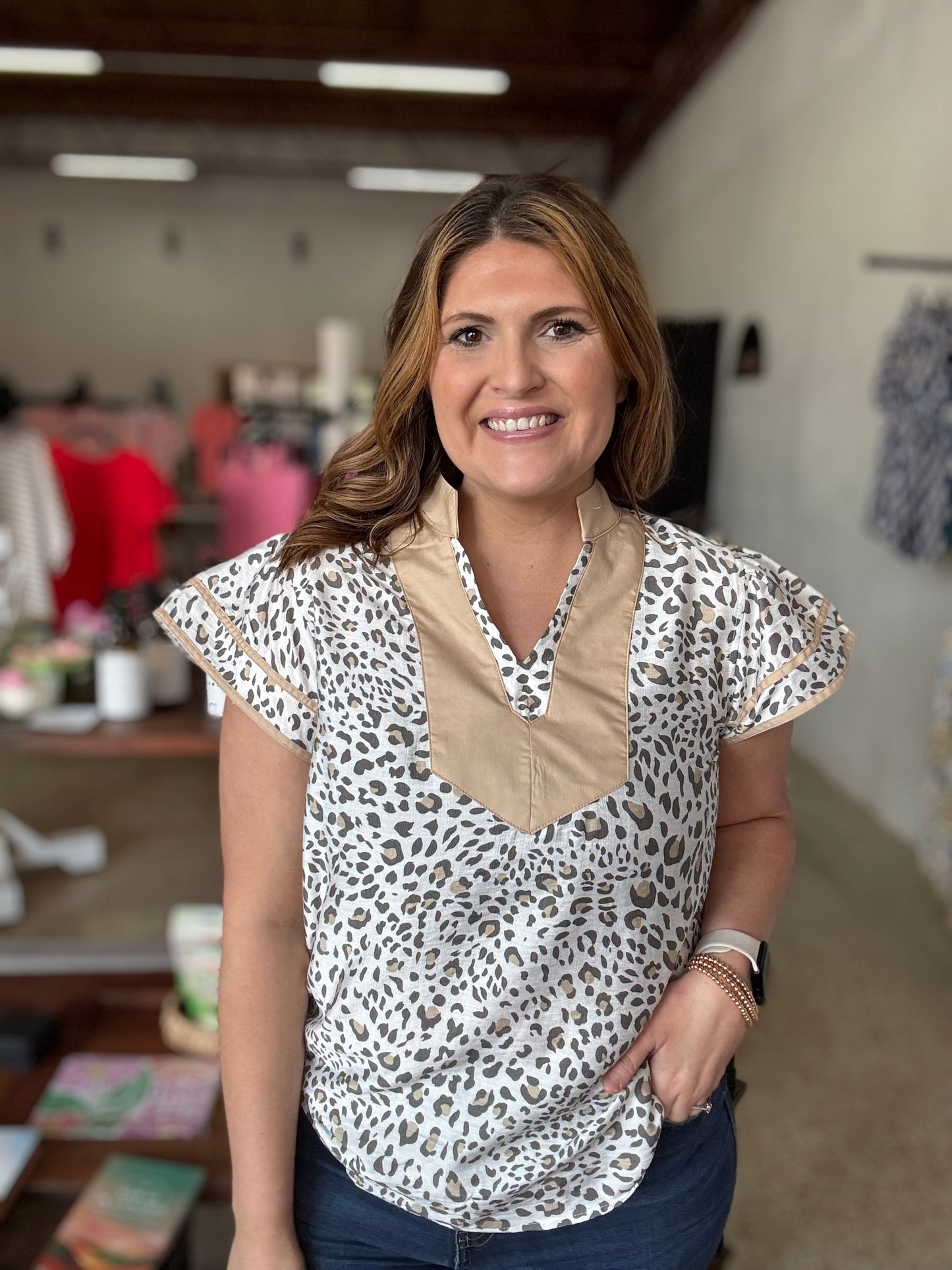 Neutral Cheetah Top