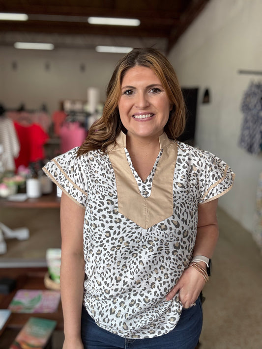 Neutral Cheetah Top