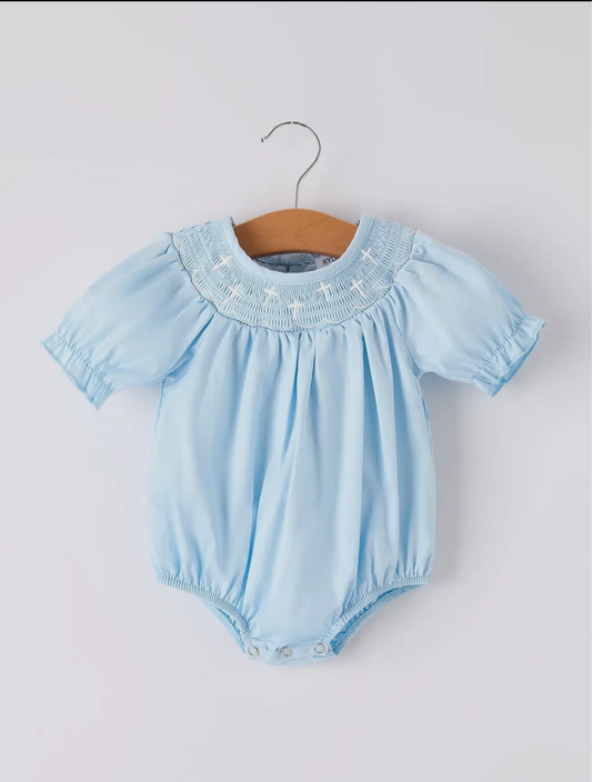 Blue Smocked Cross Bubble