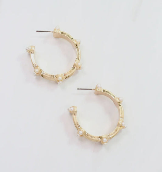 Pearl and Gold Hoops