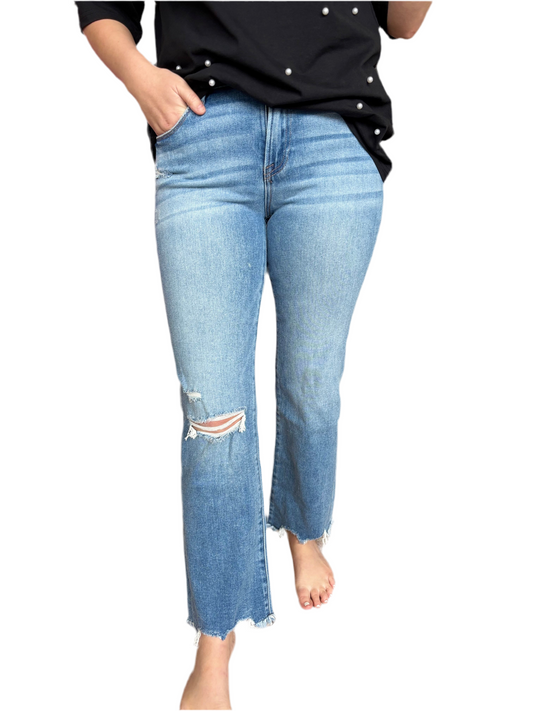 Distressed Knee Denim Jeans