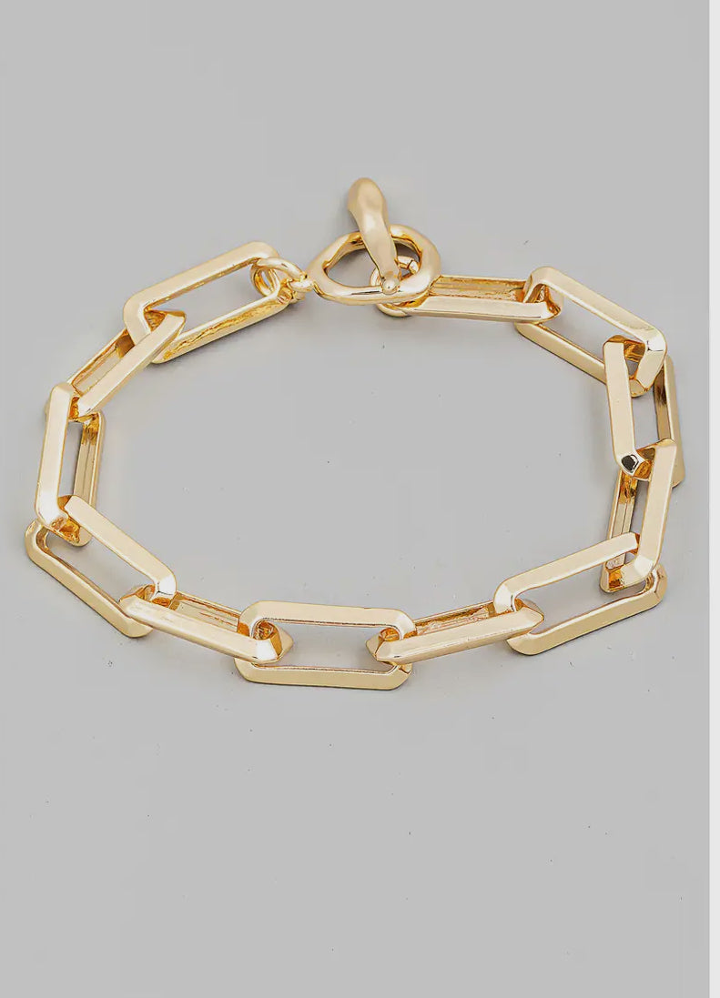 Rectangle Toggle Chain Bracelet