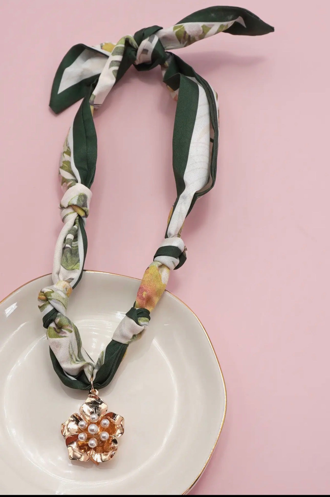 Scarf charm necklace