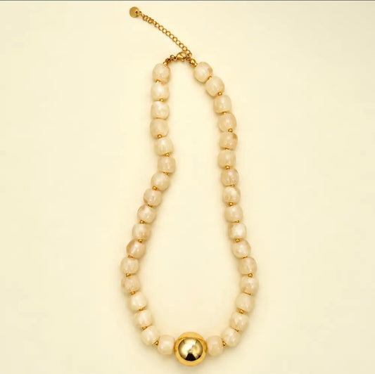 Cream Beaded Necklace